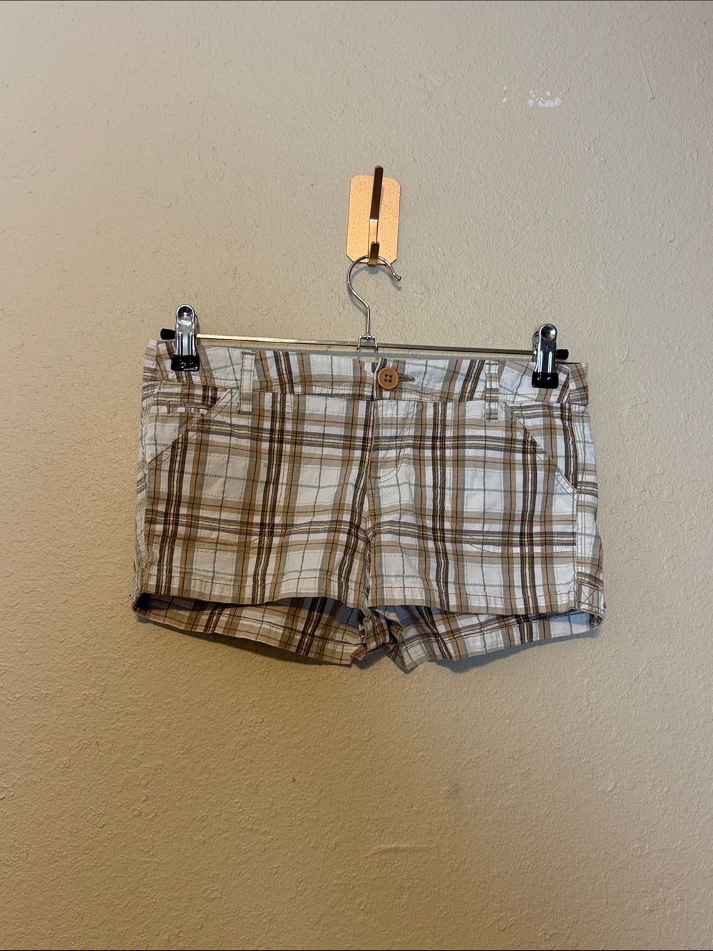 Vintage Y2K Low Rise Plaid Micro Shorts Size 3